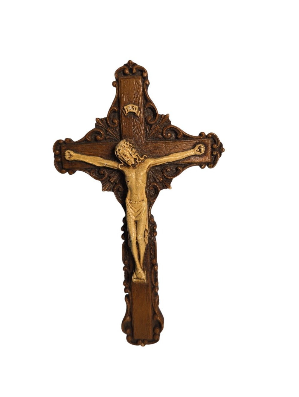 Vintage Boynton & Co. Barwood Wooden  Crucifix Cross Jesus Christ Religious READ